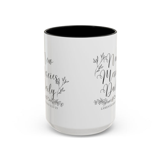 Christian Quotes: New Mercies Daily, Accent Coffee Mug